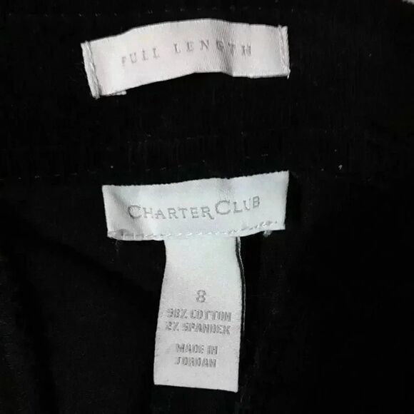 Charter club pants full length straight leg black velvet corduroy pants size 8 - Picture 5 of 7